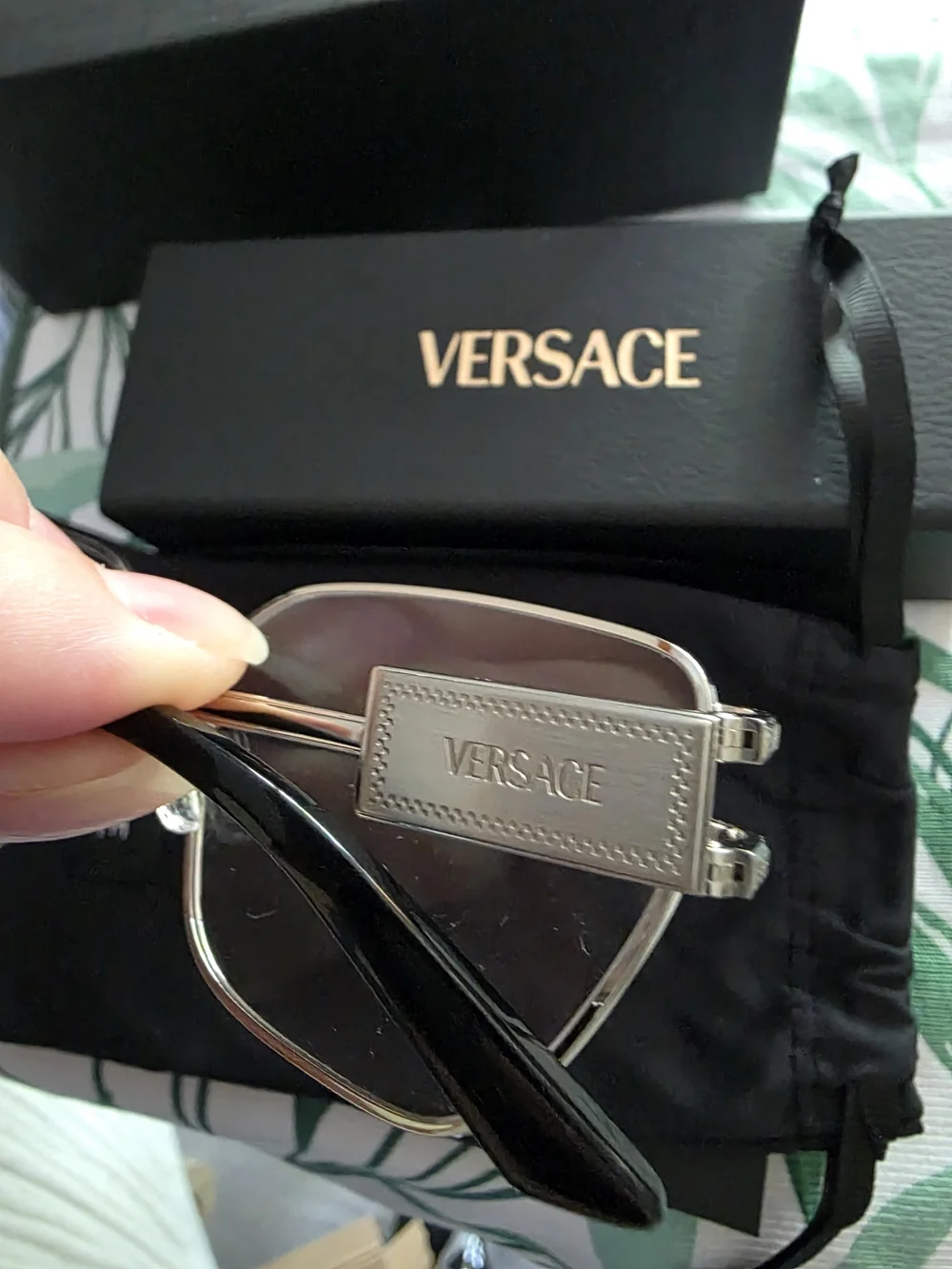 Versace VE1301 1000 Silver Eyeglasses 55-15-140 NWT Italy